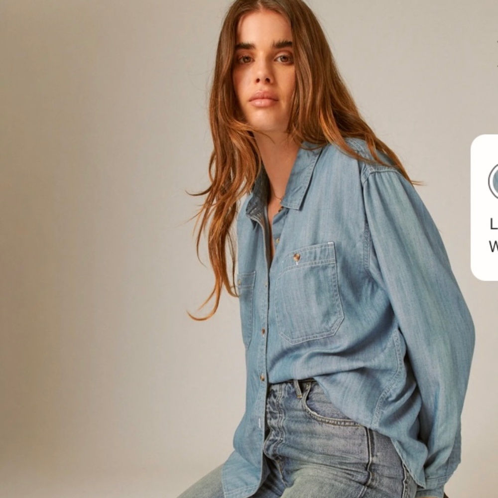 Lucky Brand 100% EUC Lyocell Shirt in *Blue,*